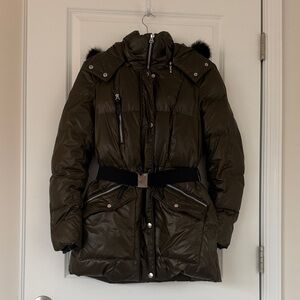 Andrew Marc Puffer Coat with Belt